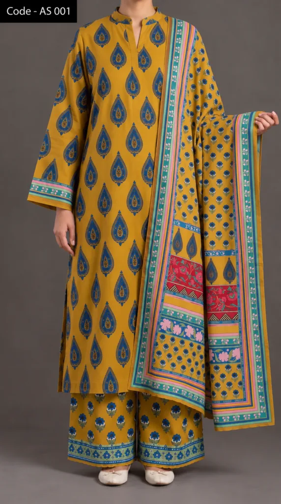 থ্রি পিস সালোয়ার কামিজ CODE – AS 001