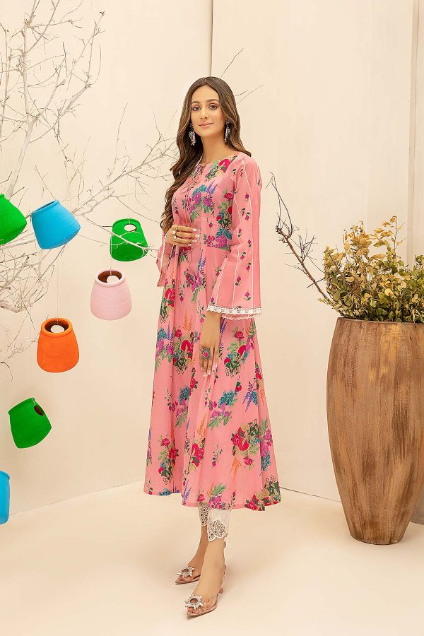 1-PC Printed Lawn Long Frock CPM21-06