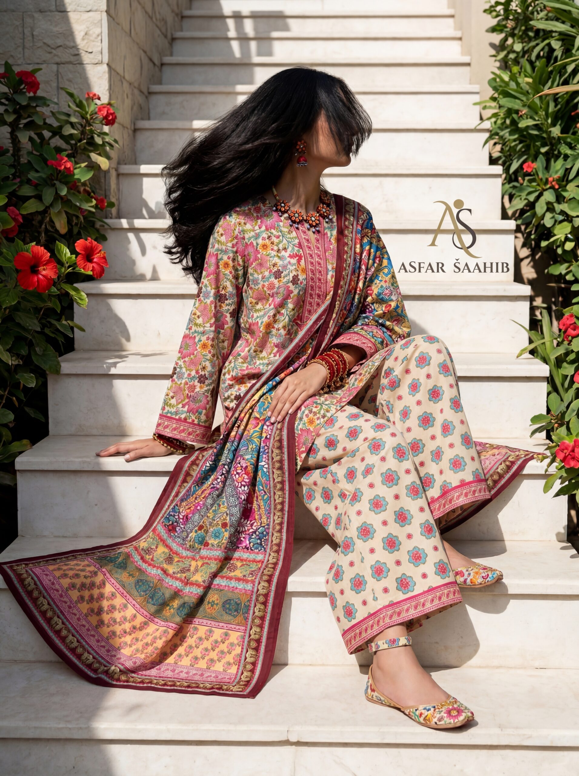 ASFAR গর্জিয়াস ভালো মানের সুতি থ্রি পিস Exclusive ডিজাইন - Image 4