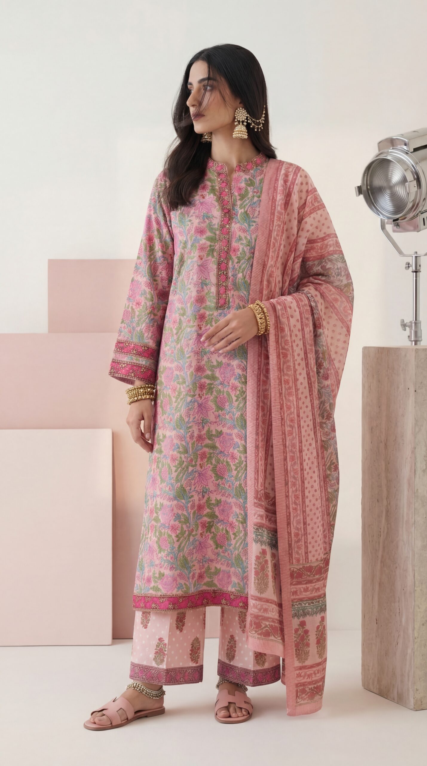Latest Three Piece Collection | Elegant Cotton Styles | Asfar Saahib - Image 4
