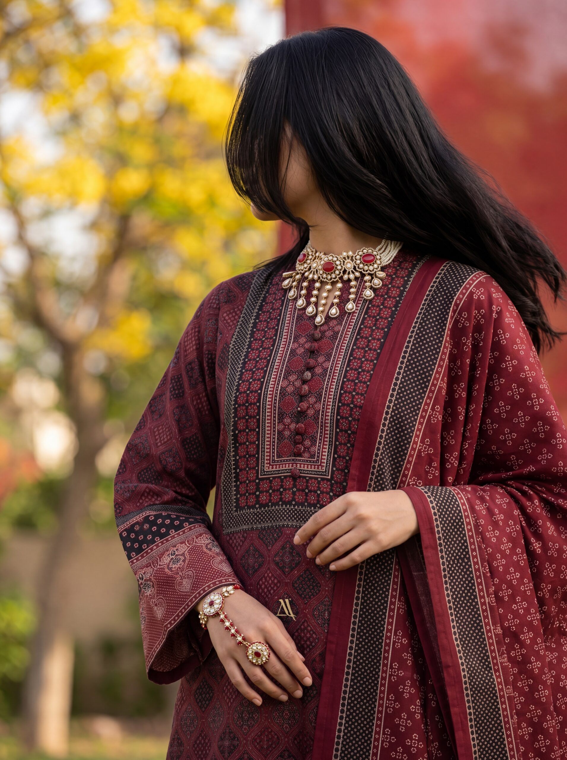 Ajrak Three Piece For Women | Latest Design Collection