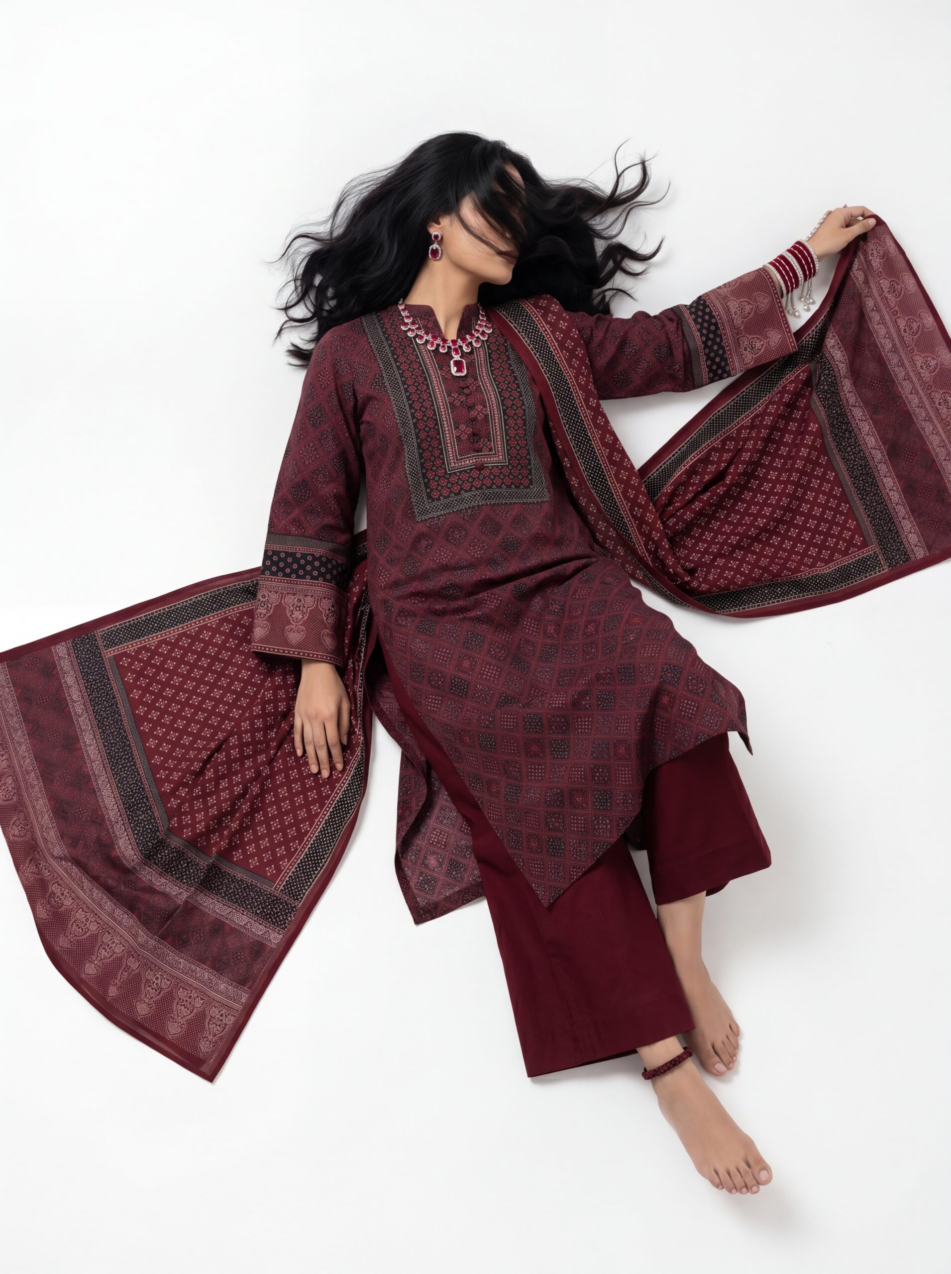 Ajrak Three Piece For Women | Latest Design Collection - Image 6