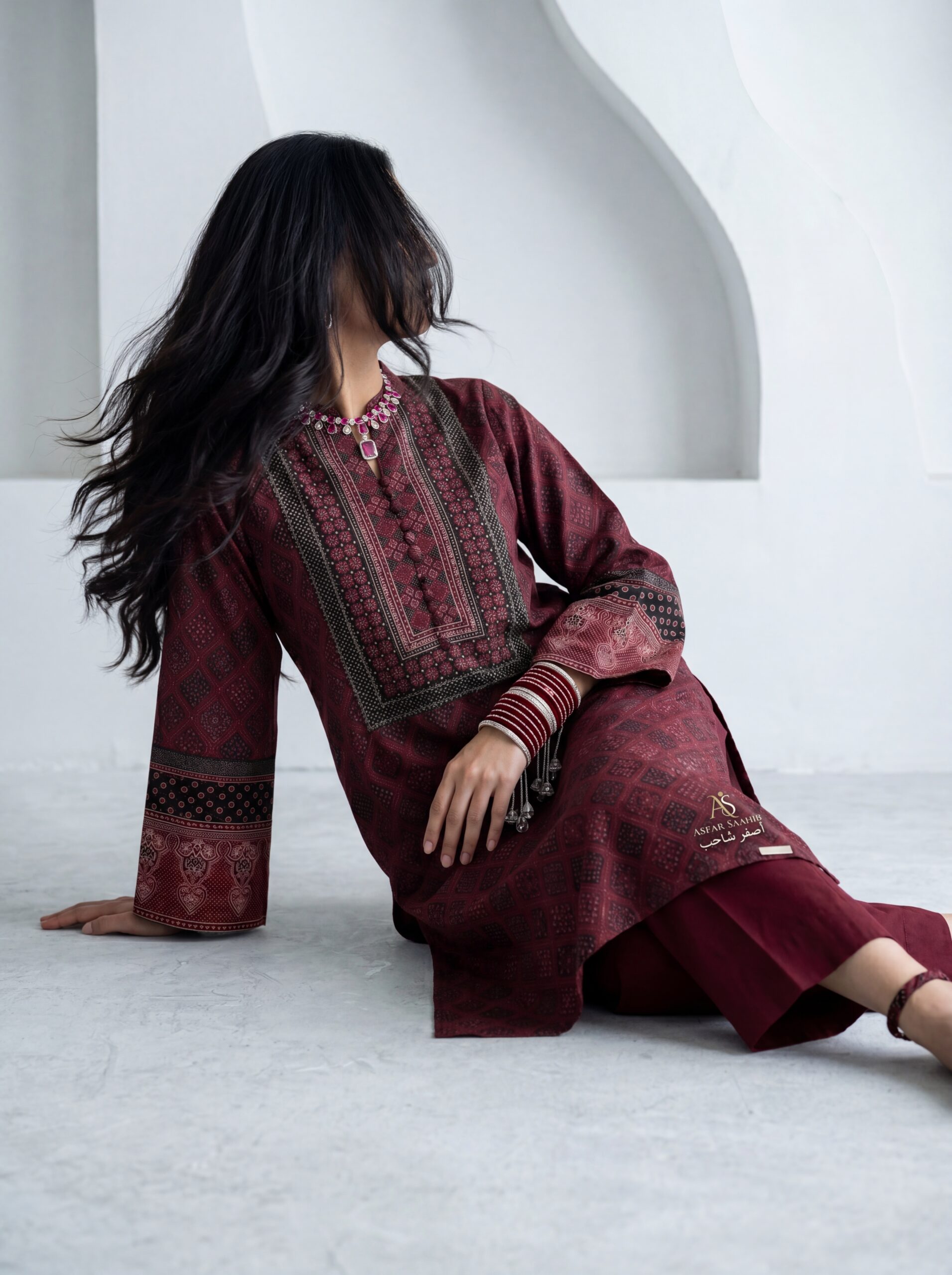 Ajrak Three Piece For Women | Latest Design Collection - Image 3