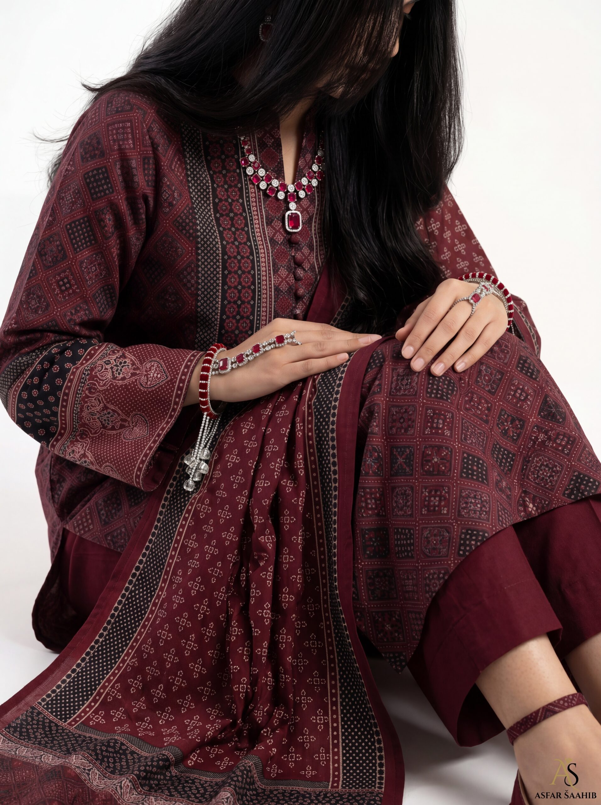 Ajrak Three Piece For Women | Latest Design Collection - Image 2