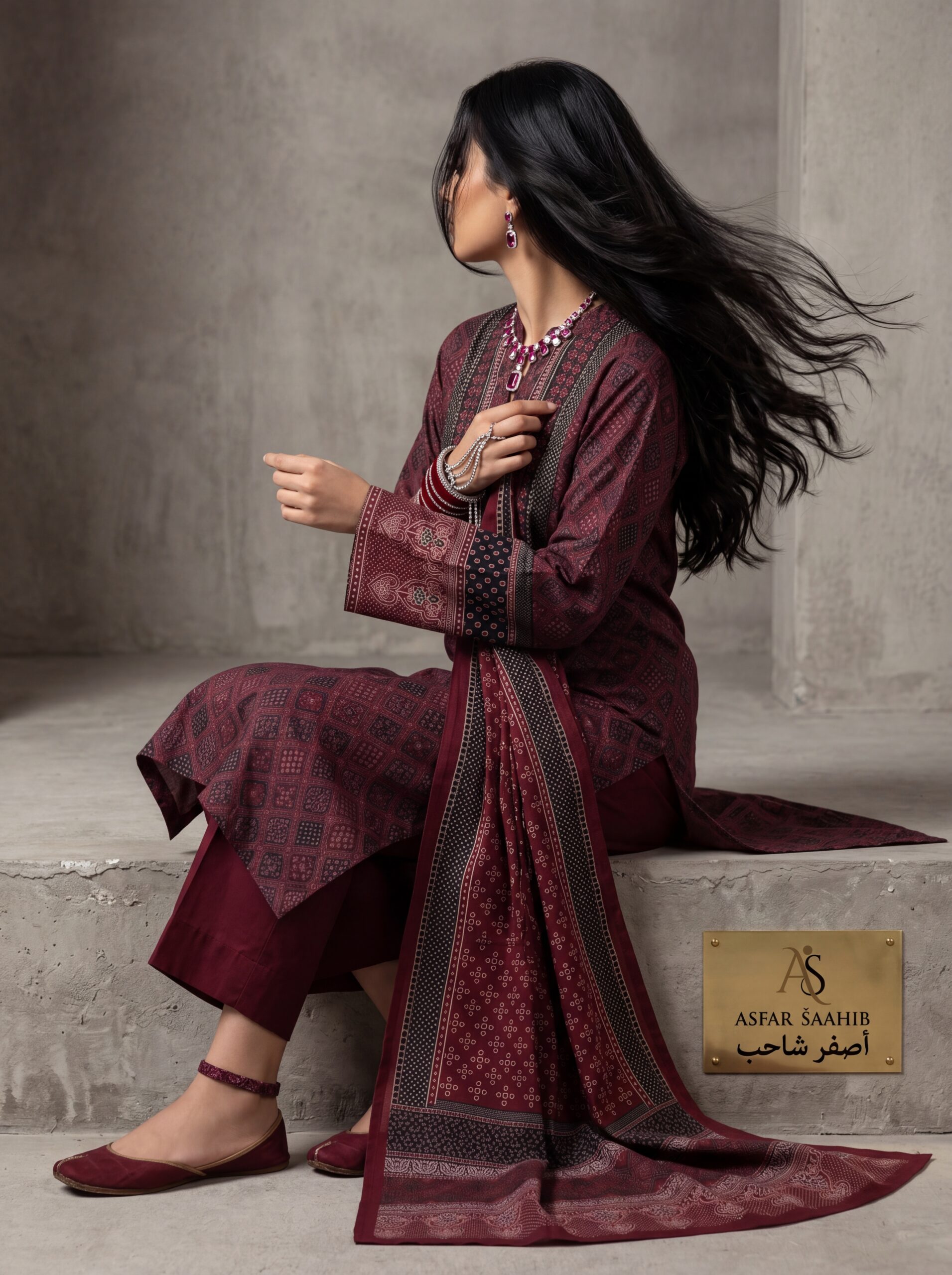 Ajrak Three Piece For Women | Latest Design Collection - Image 4