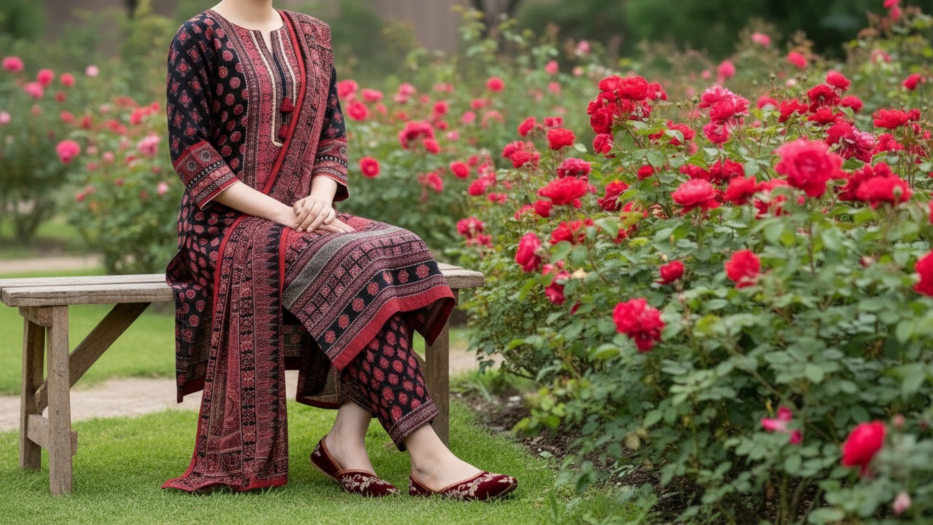 Ajrak Premium -ASFAR Luxury Cotton | Salwar Kameez - Image 3