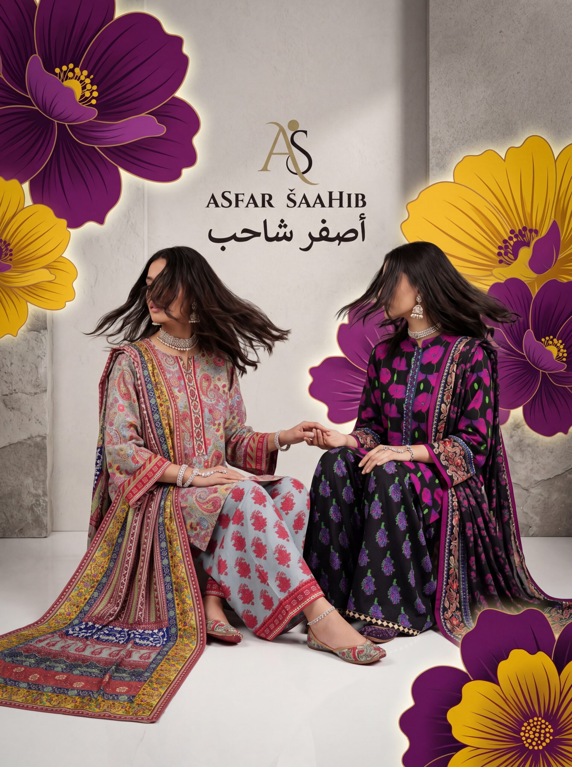 সফট সামার কালেকশন | Asfar Saahib-এর ড্রিমি থ্রি পিস কালেকশন