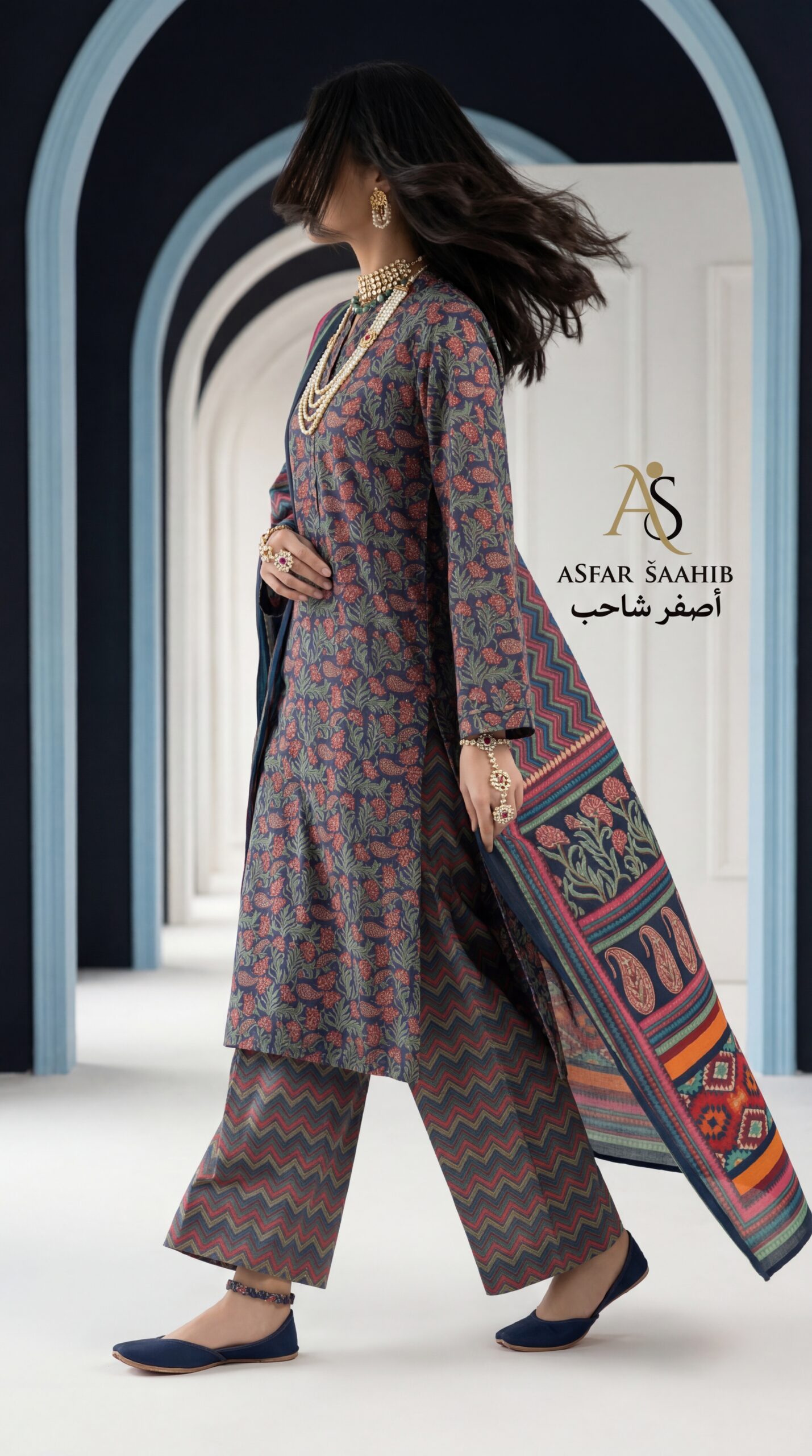 Comfortable Cotton Three Piece | Simple & Elegant Design | Asfar Saahib - Image 5