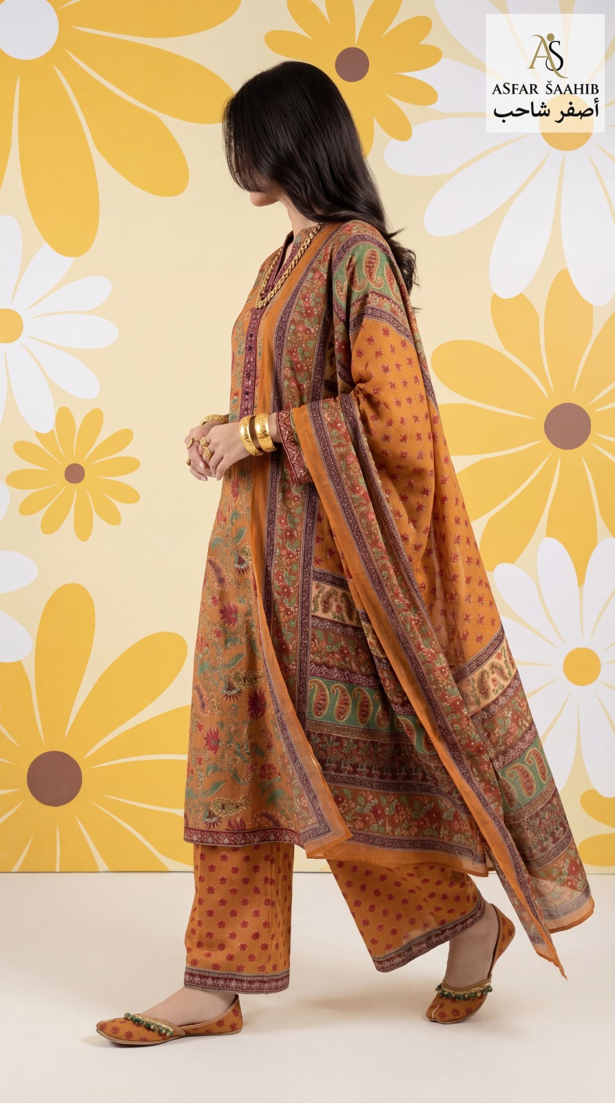 প্রিমিয়াম কোয়ালিটির কলমকারি সালোয়ার কামিজ | কটন ফেব্রিক কাপড় - Image 2