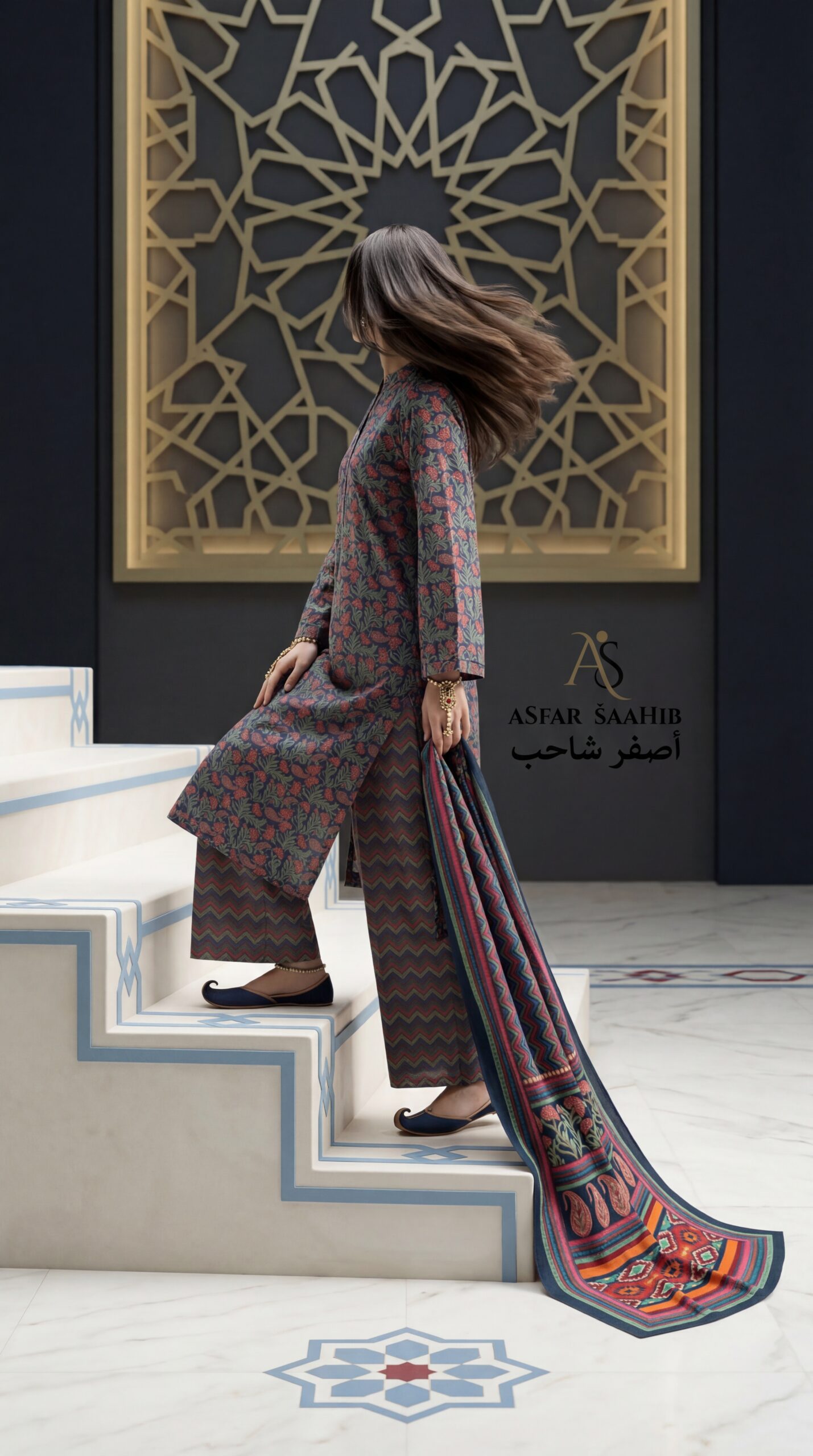 Comfortable Cotton Three Piece | Simple & Elegant Design | Asfar Saahib - Image 8