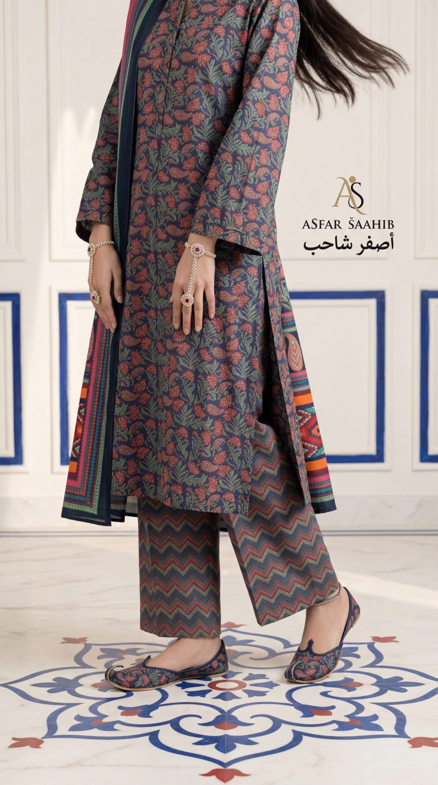 Comfortable Cotton Three Piece | Simple & Elegant Design | Asfar Saahib - Image 3