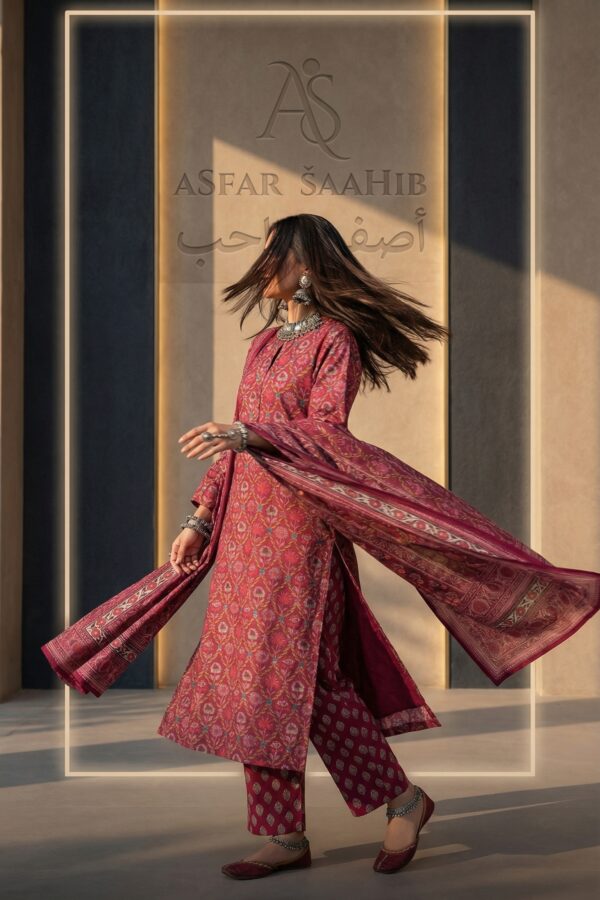 Red vine Joypuri Premium -ASFAR Luxury Cotton | Salwar Kameez