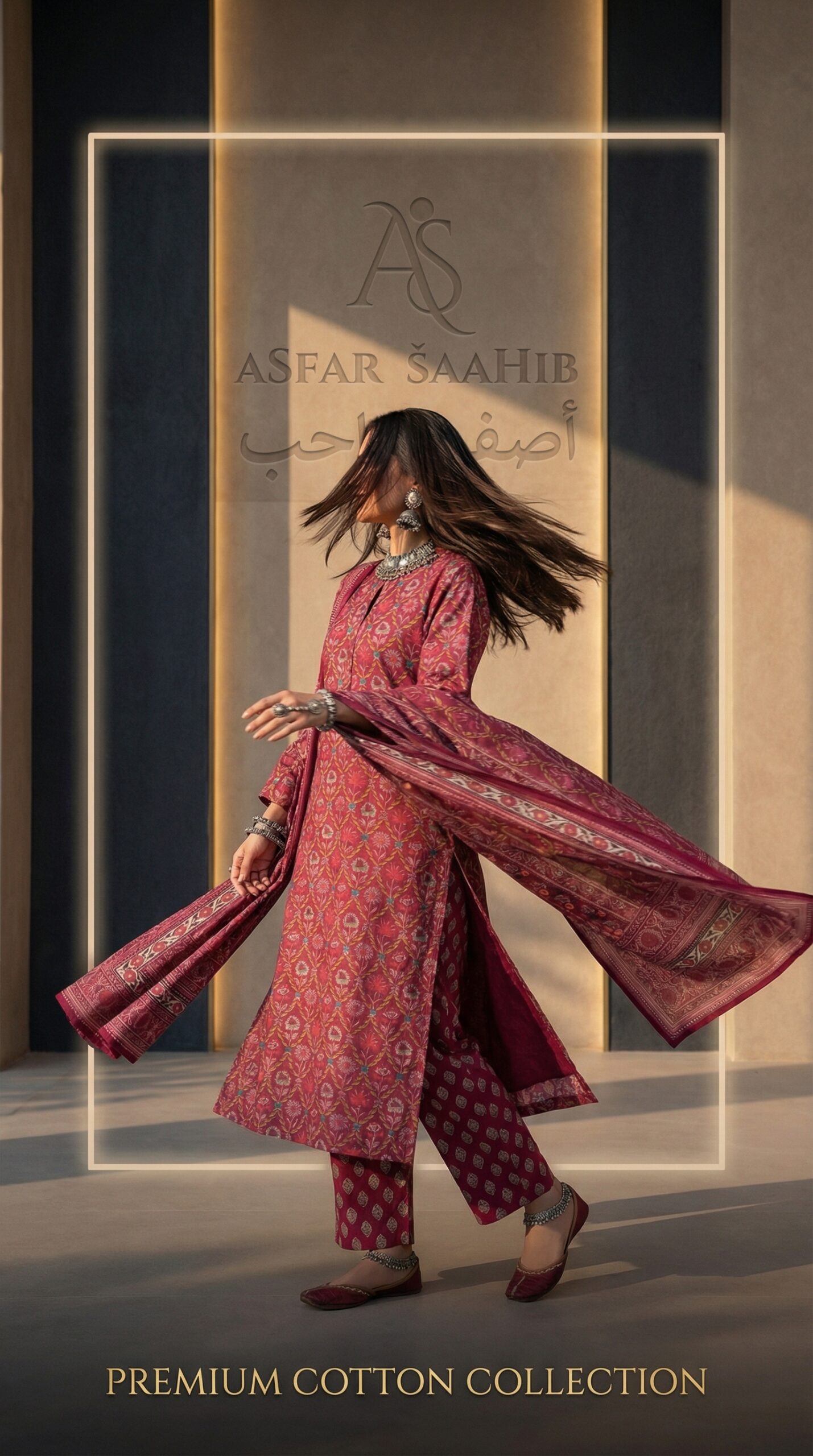 Red vine Joypuri Premium -ASFAR Luxury Cotton | Salwar Kameez