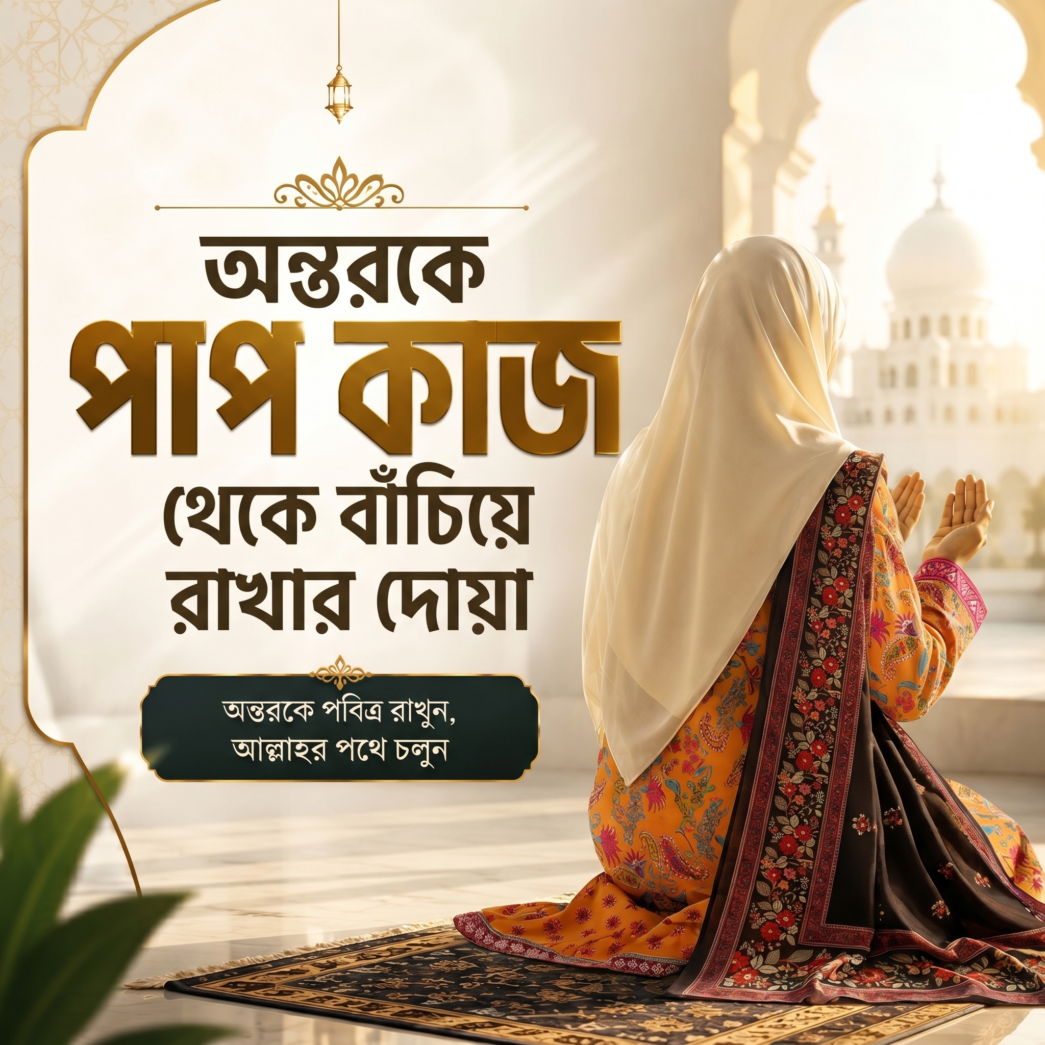 অন্তরকে পাপ কাজ থেকে বাঁচিয়ে রাখার দোয়া 