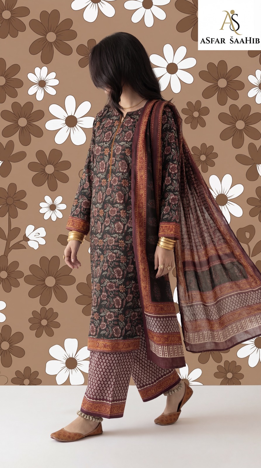 কালামকারী প্রিন্ট থ্রি পিছ Kalamkari Three Pieces:প্রিমিয়াম কটন কাপড় - Image 3