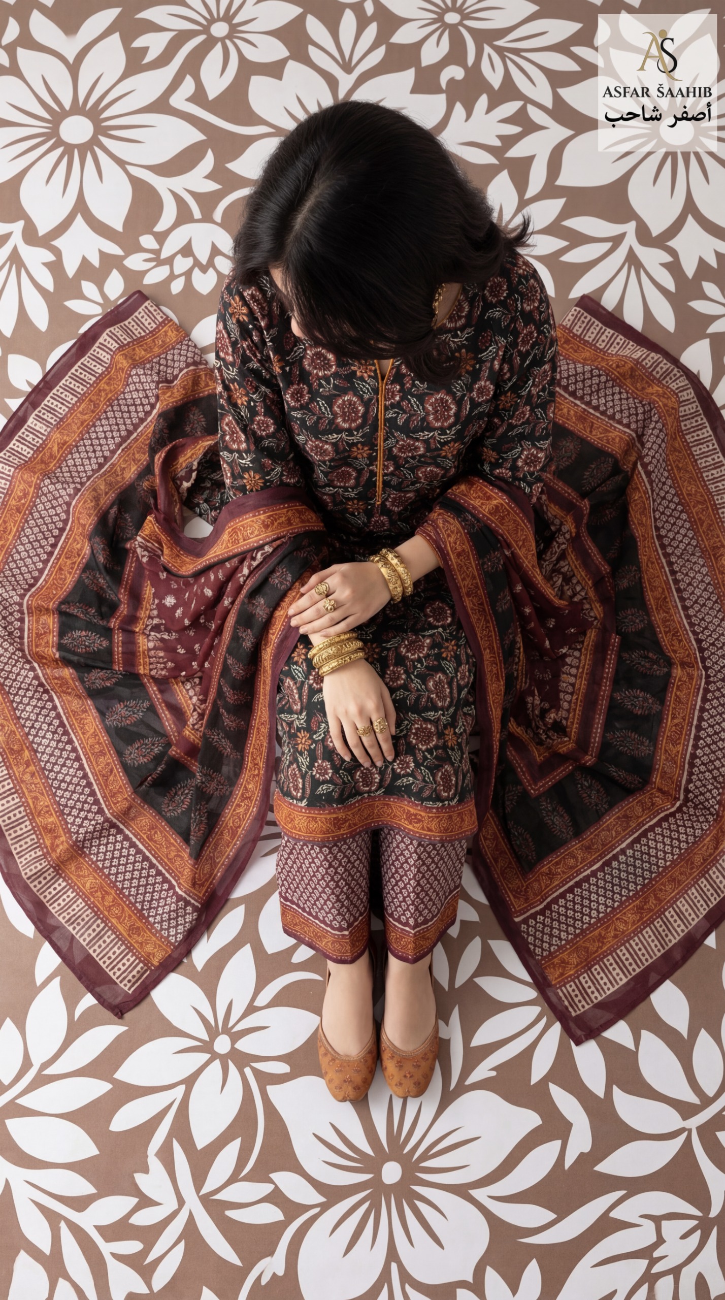 কালামকারী প্রিন্ট থ্রি পিছ Kalamkari Three Pieces:প্রিমিয়াম কটন কাপড়