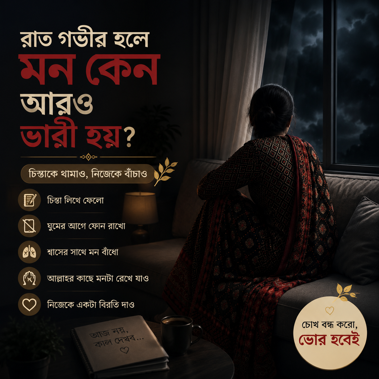 রাত গভীর হলে মন কেন আরও ভারী হয়?