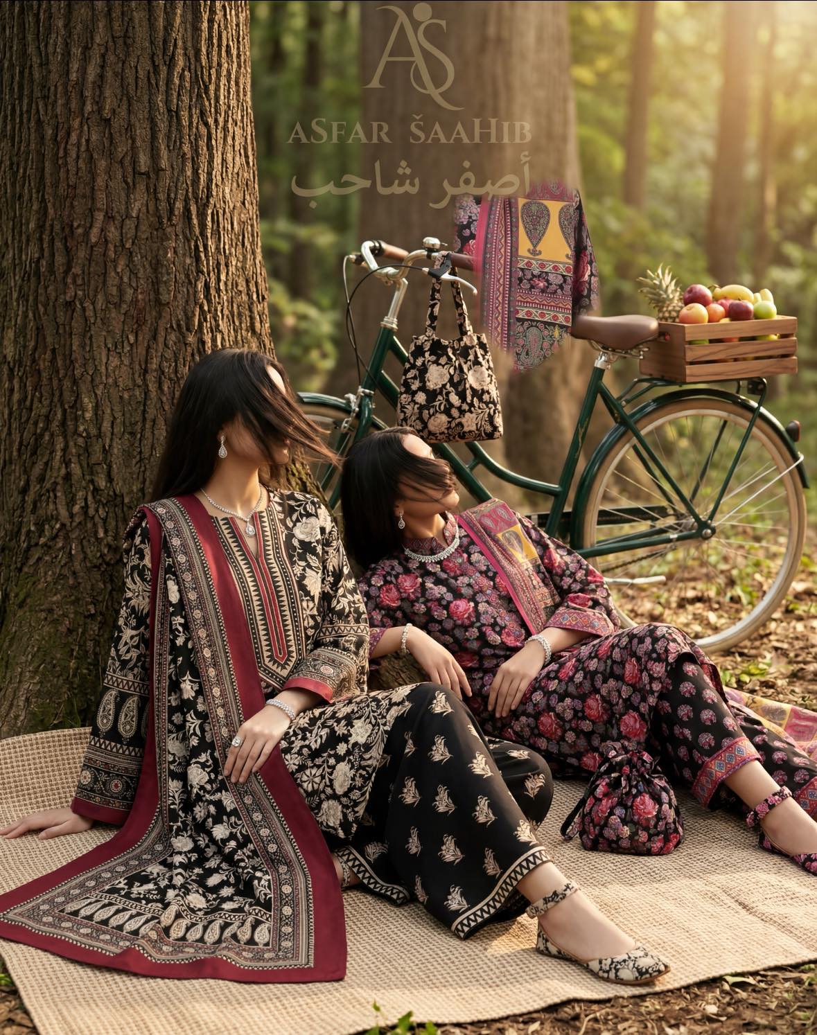 সাদা কালো- Premium ASFAR Cotton Dress - Image 3