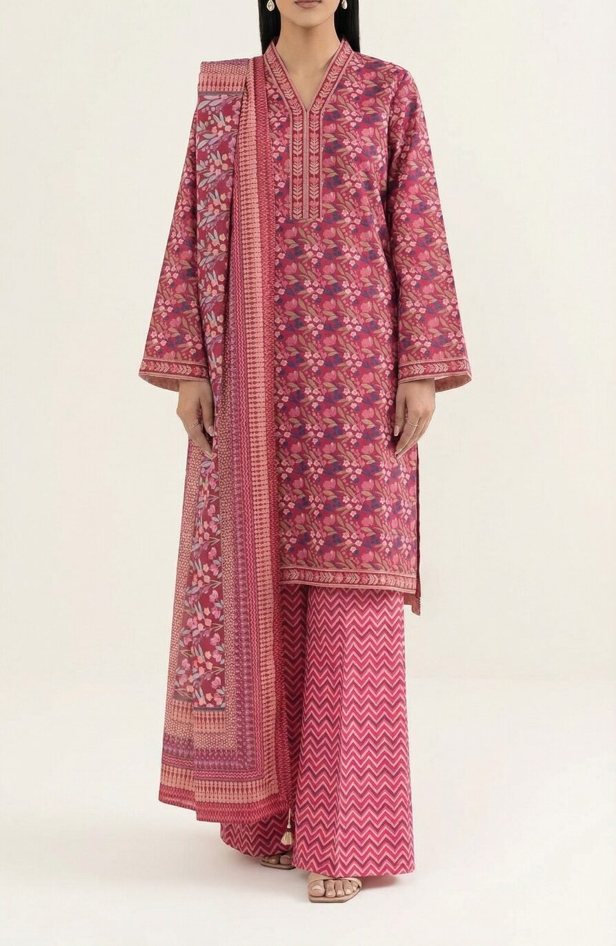 Red vine Joypuri Premium -ASFAR Luxury Cotton | Salwar Kameez - Image 6