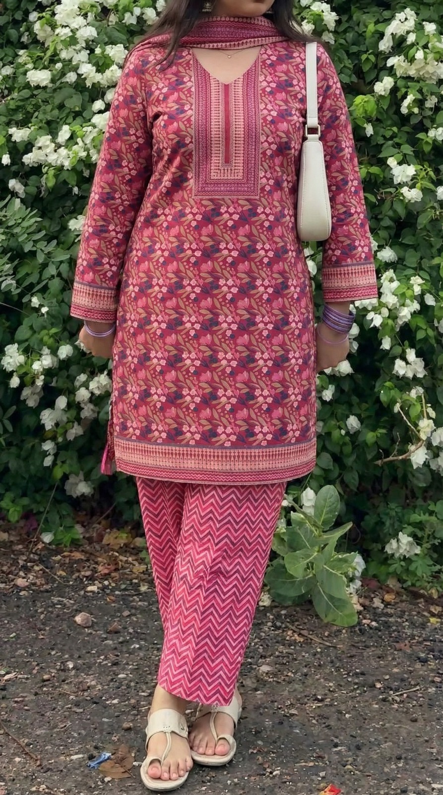 Red vine Joypuri Premium -ASFAR Luxury Cotton | Salwar Kameez - Image 5