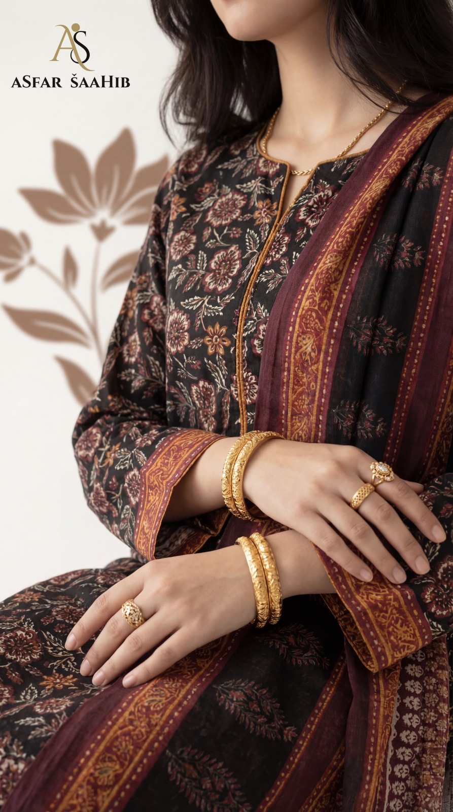 কালামকারী প্রিন্ট থ্রি পিছ Kalamkari Three Pieces:প্রিমিয়াম কটন কাপড় - Image 5